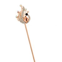 Elegant Peacock Retro Women Girls Rhinestone Hair Pin Hair Stick Pink